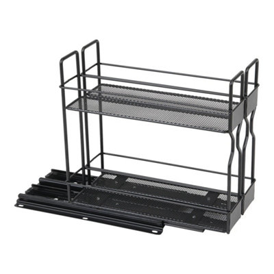 2 Tier Slide Out Seasoning Pull Out Spice Rack Organizer Kitchen Space ...