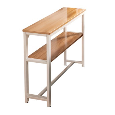 2-Tier White and Oak Narrow Console Table, 100.2cm (H)