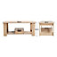 2 Tier Wooden 1 Drawer Coffee Table with Storage Shelf W 100 cm x D 48 cm x H 42 cm