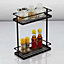 2 Tiers Kitchen Spice Cabinet Rack Organizer Counter Top Stand Rack 28 cm W x 12 cm D x 33 cm H