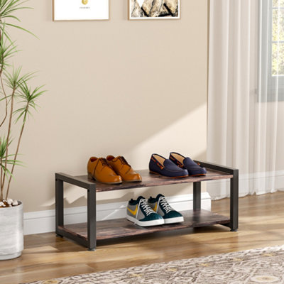 2 Tiers Wooden Shoe Rack Storage Shelf 80 cm W x 35 cm D x 30 cm H