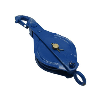 2 Ton 150MM Single Block With Hook Blue Painted - 16MM Wire Rope Safety Lifting