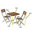 2 Tone Square Wooden Bistro Set - Weather Resistant Outdoor Garden Table & 2 Chairs for Patio, Decking, Balcony, Lawn, Yard