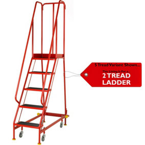 2 Tread x 0.5m Wide Narrow Aisle Warehouse Stairs 1.3m Non Slip Platform Steps