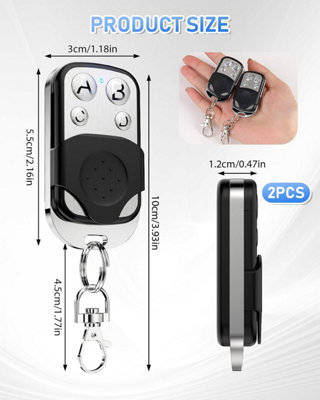 2 UNIVERSAL GATE REMOTES, 433.92 MHZ FIXED CODE, 4-BUTTON WIRELESS ...