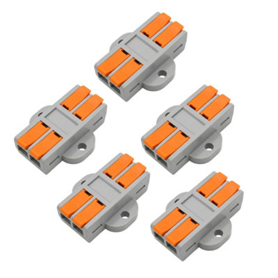 2 Way Lever Wire Splitter Connector 5Pcs Reusable Tool-Free Terminal ...
