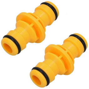 2 Way Male Straight Garden Hose Water Pipe Connector Fast Joiner Coupler 2pc