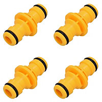 2 Way Male Straight Garden Hose Water Pipe Connector Fast Joiner Coupler 4pc