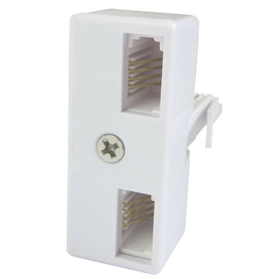 BT Telephone Phone Socket DOUBLE 2 way Adaptor Splitter commtel low profile