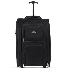 2 Wheel Lightweight Travel Trolley Hand Cabin Bag (Black)