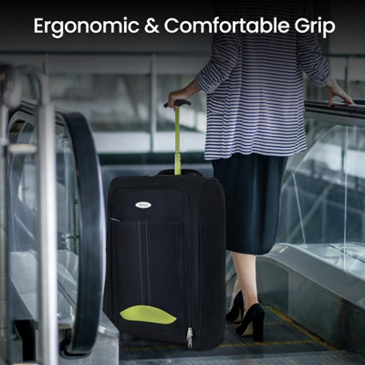 2 Wheel Lightweight Travel Trolley Hand Cabin Bag (Green) - 5