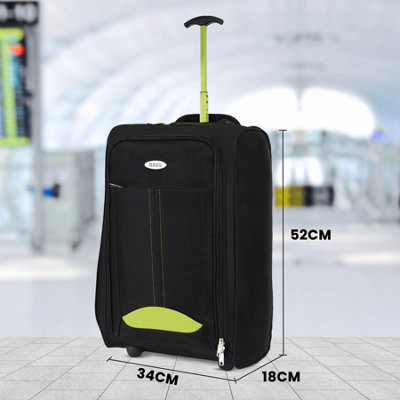 2 Wheel Lightweight Travel Trolley Hand Cabin Bag (Green) - 6