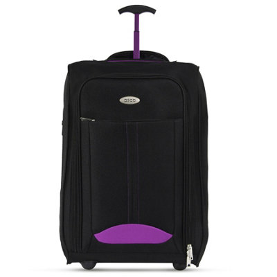 2 Wheel Lightweight Travel Trolley Hand Cabin Bag (Purple)