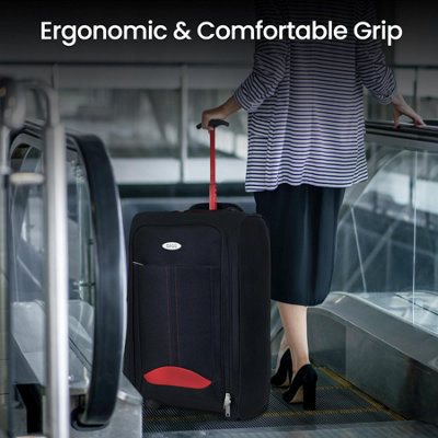 2 Wheel Lightweight Travel Trolley Hand Cabin Bag (Red)