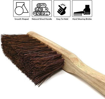 2 X 10.5" Stiff Bass Hand Brush Scrubbing Wooden Bristles Indoor Outdoor New - 4