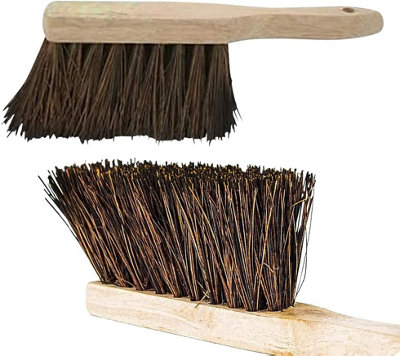 2 X 10.5" Stiff Bass Hand Brush Scrubbing Wooden Bristles Indoor Outdoor