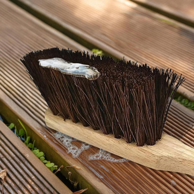 2 X 10.5" Stiff Bass Hand Brush Scrubbing Wooden Bristles Indoor Outdoor - 3