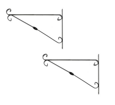 2 x 10 Inch Black Hanging Basket Bracket DIY at B&Q