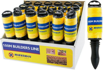 2 X 100m Builders Line Rope String Building Bricklaying Brick Handle Measuring