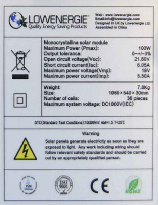 2 x 100w Mono Solar Panels - 200w Total