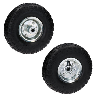 2 x 10in Pneumatic Sack Truck Trolley Garden Cart Wheels
