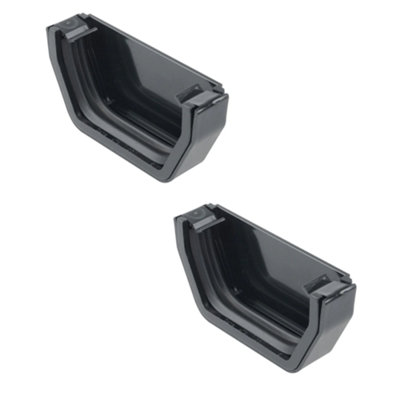 2 x 114mm Square Black External Stop End gsb6