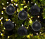 2 x 12 Black Christmas Baubles 6cm Shatterproof Tree Ornaments Shiny Matt Decoration