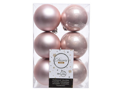 2 x 12 Blush Pink Christmas Tree Baubles