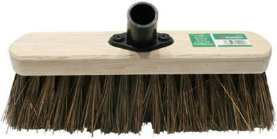 2 X 12" Broom Head Wooden Hard Yard Garden Sweeping Cleaning Brush Bristle Stiff