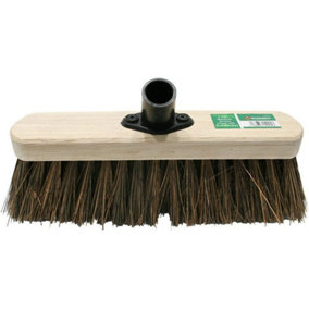 2 X 12" Broom Head Wooden Hard Yard Garden Sweeping Cleaning Brush Bristle Stiff