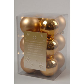 2 x 12 Gold Christmas Tree Baubles