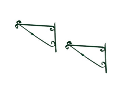 2 x 12 Inch Green Hanging Basket Bracket