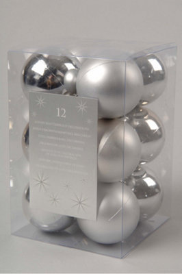 2 x 12 Silver Christmas Tree Baubles