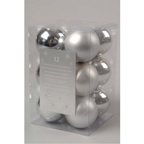 2 x 12 Silver Christmas Tree Baubles