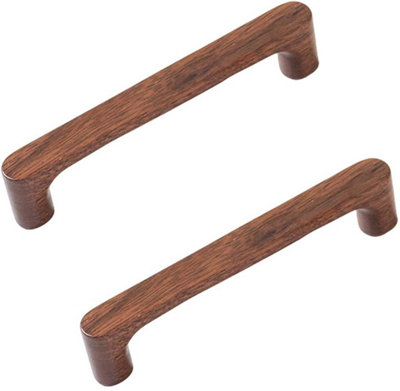 2 x 128mm Spacing, Dark Walnut Wood Furniture Handles, for Drawers and ...
