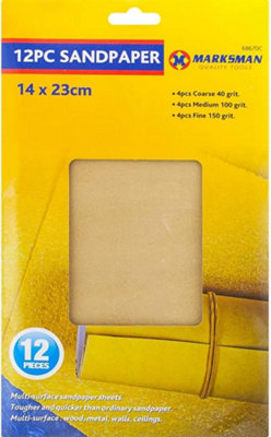 2 X 12Pc Sandpaper Sheets 14Cm X 23Cm Sanding Metal Wood Plastic Walls Ceilings