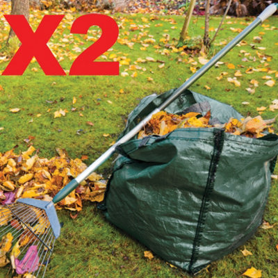 2 X 150L Garden Waste Bags - Heavy Duty Large Refuse Storage Sacks with ...