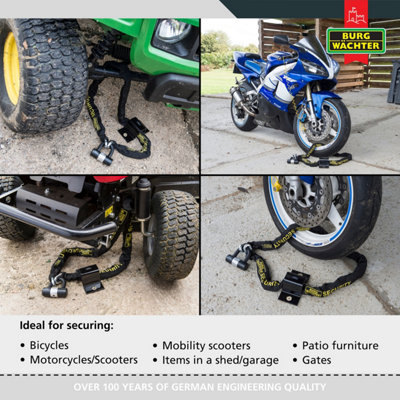 2 x 1M HEAVY DUTY CHAIN, 2 U-LOCKS AND 2 ANCHORS