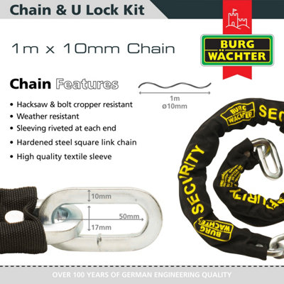 2 X 1M HEAVY DUTY CHAIN AND 2 U-LOCK - 4