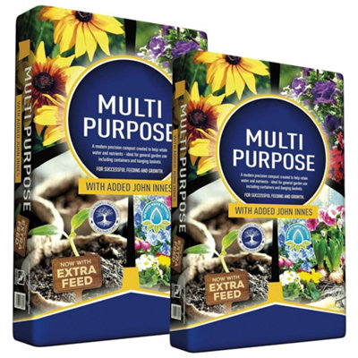 2 x 20 Litre (2 x 20 Litres) John Innes Gardening Soil Multi Purpose Compost For Planting Promotes Rooting For Fast Establishment