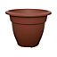 2 x 20cm Terracotta Colour Round Bell Plant Pot Flower Planter Plastic Garden Pot