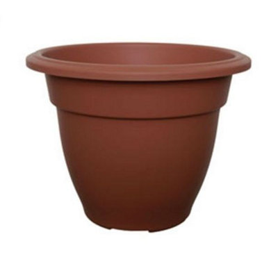 2 x 20cm Terracotta Colour Round Bell Plant Pot Flower Planter Plastic Garden Pot