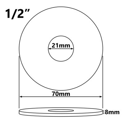 2 x 21mm G1/2 Chrome Tap Shower Pipe Cover High Collar Steel