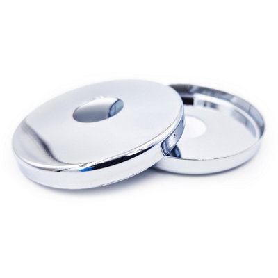 2 x 21mm G1/2 Chrome Tap Shower Pipe Cover High Collar Steel - 3