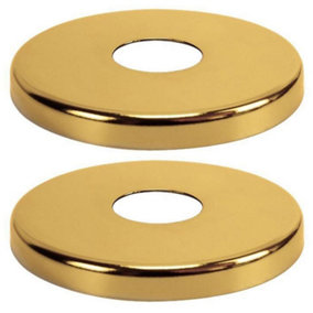 2 x 21mm G1/2 Gold Tap Shower Pipe Cover High Collar Steel