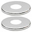 2 x 26mm G3/4 Chrome Tap Shower Pipe Cover High Collar Steel