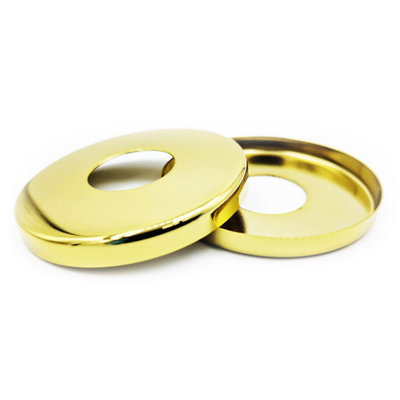 2 x 26mm G3/4 Gold Tap Shower Pipe Cover High Collar Steel - 3