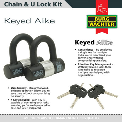2 x 2M HEAVY DUTY CHAIN AND 2 U-LOCK - 3