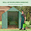 2 x 3(m) Polytunnel Greenhouse with Wide Door & 4 Mesh Windows, Green