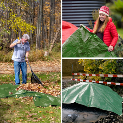 2 x 3 m Tarpaulin Cover - Green 90GSM - Waterproof, Frost